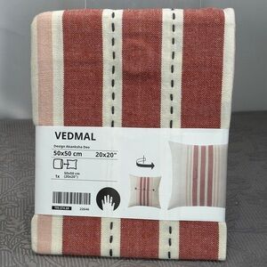 IKEA Vedmal Cushion Cover Handmade Stripe Light Red Pink  20x20" 705.074.68
